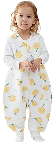 Duomiaomiao Schlafsack mit füßen 1.0 tog, Ganzjahres Baby Baumwolle, Schlafsack mit Beinen, Baby ganzjahres Unisex