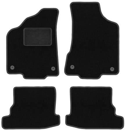 Velours-Fußmatten passend für Volkswagen Polo III 6N 1994-1999, Schwarz | passend für Schrägheck/Limousine/Classic; Velours-Teppich (Polypropylen), ca. 6,5 mm