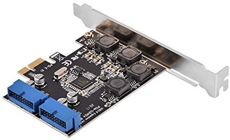 Limouyin Tarjeta de expansión PCI-E a USB 3.0 PCI-E a USB 3.0 Adaptador de 2 Puertos de 19 Pines 5 Gbps Soporte PCI-Express súper rápido winXP, win7, win8, win8.1, win10