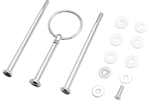 3 Etagen Metall Kuchen Obst Teller Ständer Halter Mitte Griff Beschläge Runde Hardware Rod Halter Snack Tray Ersatzteile Organizer für Party DIY Werkzeug Silber