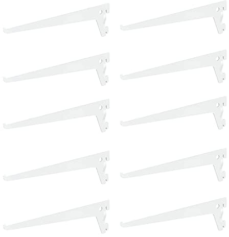 10 x siwitec Einlochträger 350 x 50 mm in Weiss, Regalhalter für ein Regalschienensystem