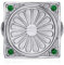 BOBIJOO Jewelry - Enorme Bague Chevalière Homme Gitan Niglo Drapeau Voyageur Acier Inoxydable Argent Vert Emeraude - 58 (8 US)