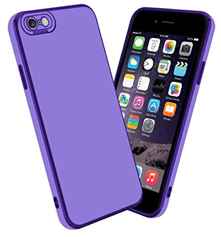 cadorabo Housse Compatible avec Apple iPhone 6 Plus / 6S Plus en Glossy Lilas - Or Rose - Étui de Protection en Silicone TPU Flexible et avec Protection pour Appareil Photo