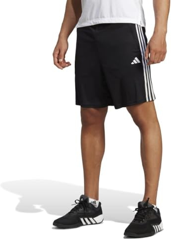 adidas Herren Train Essentials Piqué 3-Stripes Training Shorts, Black/White, M