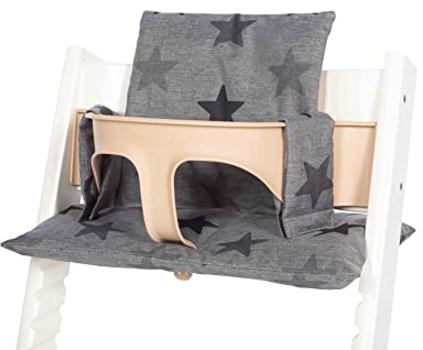 Dooky - Kinderstuhl Kissen Set Grey Stars - 100% Polyester - Kissen-Set für Kinder & Baby - Universal
