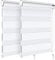 VOUNOT 2er Set Doppelrollo klemmfix ohne Bohren, Duo Rollo Klemmrollo für Fenster und Tür, lichtdurchlässig & verdunkelnd Fensterrollo, 80x150cm, Weiß