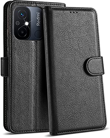 Case Collection pour Xiaomi Redmi 12C - Coque de Telephone en Cuir de Première Qualité | Protection RFID | Porte-Carte et Pochette à Monnaie Etui | Compatible avec Coque Xiaomi 12C