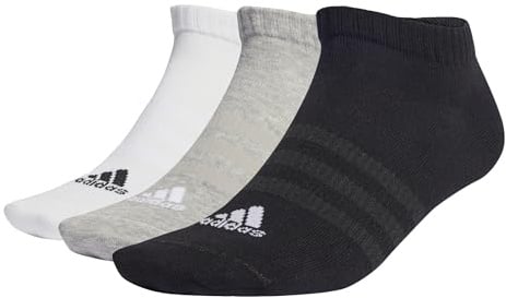 adidas 6 Paar Sportswear Low Cut Sneaker Socken Unisex Kurzsocke, Farbe:White/Grey Heather/Black, Socken & Strümpfe:40-42