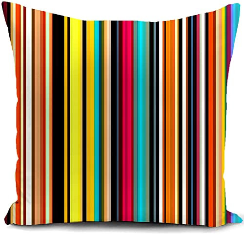 HUASHUZI Kissenbezug 40 x 40 cm Regenbogen Streifen Kissen deko Geschenke für sofakissen kissenbezüge dekokissen couchkissen kissenhülle Sofa Schlafzimmer Wohnzimmer Zimmer zierkissen