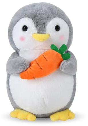 Wishstar Kuscheltier Pinguin Plüschtier für Kinder, Stofftier Schmusetier zum Kuscheln & Spielen, Plüschtier Pinguin Geschenk, Pudgy Penguins Plush Für Mädchen Jungen(Pinguin mit Karotte,25 cm)