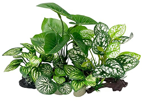 Smoothedo-Pets Aquarium-Dekoration, Ornamente, Zubehör, Betta-Fischversteck, Höhlenablage, weiches Blatt (Mix-Leaf-Set-C) (GZDY)