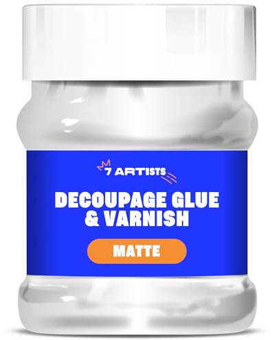 7 Artists Colla Acrilica per Decoupage 230 ml Colla Decoupage Opaca | Colla per Tovaglioli Decoupage | Colla per Decoupage Trasparente | Articoli per Decoupage | Decoupage Colla | Vernice Decoupage