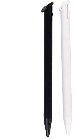 2pcs Stylet En Plastique Écran Tactile Stylo Pour Nouveau 3DS LL/XL - Noir et Blanc