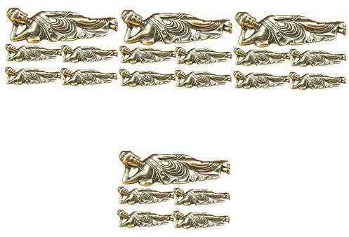 HOMSFOU 20 STK liegende Buddha-Verzierung Kleines Buddha-Dekor Goldene Buddha-Statut Vintage-Dekor Kupfermetallhandwerk Buddha-Statuen aus Kupfer Haushalt Bronze Statue Kupferverzierungen
