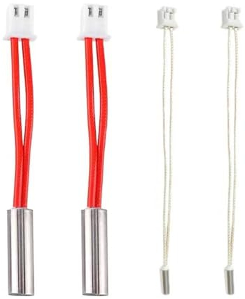 HzdaDeve Heizpatrone für Elegoo Neptune 4 Hochtemperatur Sensor Heizrohr 24V 50W Thermistor für Neptune 4 Pro 3D Drucker Hotend Zubehör Ersatz (4-Pack)