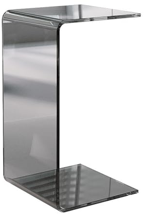 FawZia Petite Table D'appoint Moderne en Acrylique, Table D'appoint Bout de Canapé pour Balcon, Baie Vitrée sans Installation 8 Couleurs (Color : Gray, Size : 30 * 30 * 55cm)