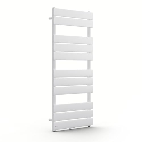 Blumfeldt Badheizkörper, Design Heizkörper Flach, Sparsamer Flachheizkörper Vertikal, 509 Watt Warmwasser Wandheizkörper für Badezimmer & Wohnzimmer, Leiser Vertikal Heizkörper mit Thermostat