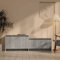 BaraSh TV-Schrank Sonoma-Eiche Grau 146,5x35x50 cm Holzwerkstoff Wohnwand HäNgend