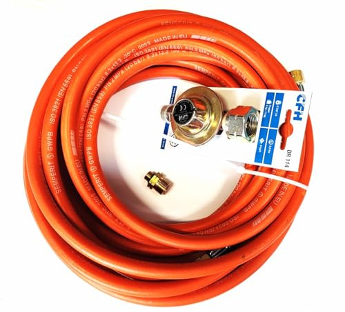 Zatechs Adapter 7/16 auf 3/8 - für Brenner und Löten/zum Anschluss eines 7/16-Brenners an eine normale Gasflasche | Adapter mit Gasschlauch und Druckminderer