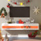 BTM TV Stand with LED Lights, Floating TV Stand, High Gloss Floating TV Shelf for up to 65 TV