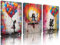 Tucocoo 3-teiliges Leinwandbild, Banksy-Mädchen mit Ballon, Straßen-Pop-Art, Graffiti-Gemälde, modernes Kunstwerk, bunte Heimdekoration für Wohnzimmer, gerahmt, Galerieverpackung, fertig zum