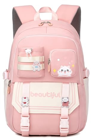 IvyH Schulrucksack Mädchen – Kinderrucksack Große Kapazität Daypack Wasserdicht, Schultaschen Ideal für Mädchen Jungen im Alter von 2-6. Klasse, Rosa