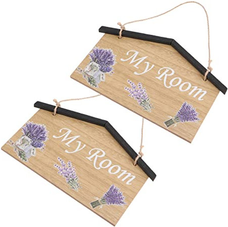 OUNONA 2pezzi Porta Etichette Legno Retro Decorazioni Murali Doppia Faccia Per Ingressi e Stanze Accessori Creativi Per Casa e Ufficio Legno Naturale