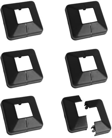 UFURMATE Post Base Cover, 6 Stück 30x30mm Kunststoff Post Base Cover Dekorative Split Post Skirt Abdeckung Quadratische Geländer Basisabdeckung für Treppenhandlauf Zaun (Schwarz)