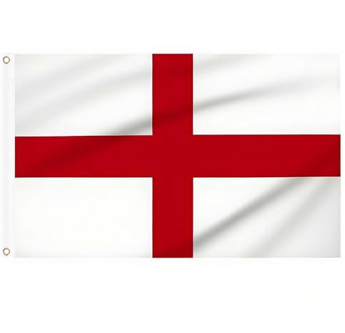 England Flag 5ft x 3ft, Large St Georges Flag with Brass Eyelets for St George's Day Party Decorations Football Sports Events