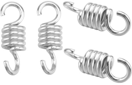 TINEASUR 4 Stück Metallschwingfeder aus Edelstahl für Hollywoodschaukel Zubehör Robuste Hängematten Federringe mit Sanfter Schwingfunktion für Sommer im Garten