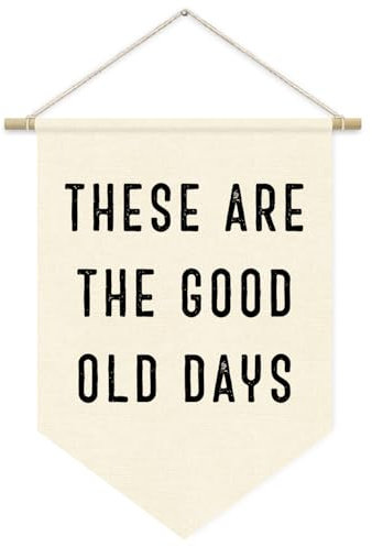 ETVISO These Are The Good Old Days Wall Hanging Pennant Flag Banner, Banners for Room, Inspirational Positive Vintage Flag Decor for Home Kids Boys Room
