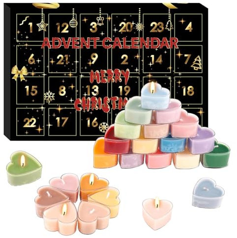 Duftkerzen Adventskalender 2024, 24 Tages Weihnachts Countdown Kalender Mit Duftkerzen Weihnachts AdventskalenderSet Für Damen Und Herren