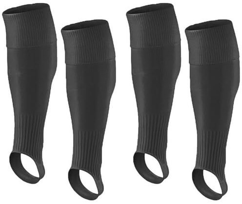 Chyuxinda 2 Paar Erwachsener Fußball Stutzen Fußball Sleeves Tubes Fußballstutzen Stegstrümpfe für Herren Mädchen (DE/NL/SE/PL, Alphanumerisch, Einheitsgröße, Regular, Regular, schwarz)