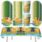 PLNVNVP 51pcs El Rey León Vajilla para Fiestas,Juego de Vajilla de Fiesta León, Bandeja de Papel, Servilleta, Taza, Mantel, Cubiertos Fiesta El Rey León-10 Posición