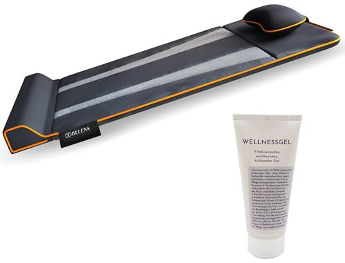 Belena Air Stretch mit Wellnessgel - Das Original aus dem TV - Entspannungsset für Zuhause - Elektronische Stretch & Massagematte mit Wärmefunktion + Kühlendes Wellnessgel