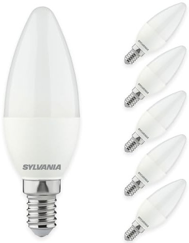 SYLVANIA LED Kerze E14 Warmweiß | 2,5 Watt | 25W Glühbrine Ersatz | 250 Lumen | 2700K Leuchtmittel | 6er Pack