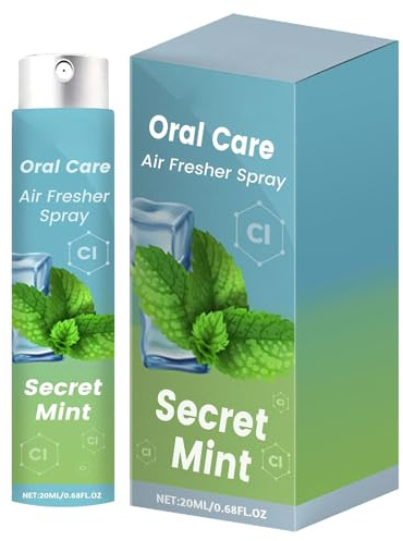 Spray Haleine Fraiche,Spray Buccal pour l'Haleine,Mauvaise Haleine Spray,Spray Buccal Portable,Spray de Soins Bucco-Dentaires,Sérum Haleine Fraîche,Spray Haleine,20ml,Menthe
