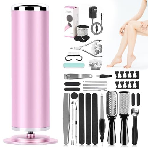 Lima elettrica per piedi 36 in 1, kit per pedicure, 60 pezzi, dischi di carta vetrata, lime per piedi per pelle dura, velocità regolabile e mini portatile, rimozione professionale della pelle dura per