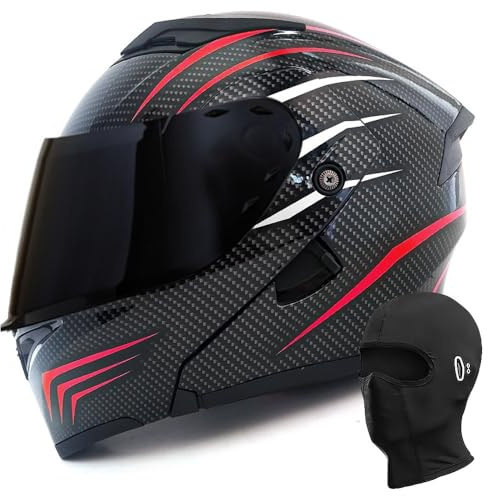 Klapphelm Motorradhelm ECE-R 22.06 Zertifiziert Integralhelm für Damen und Herren Jethelm mit Kinnschutz Scooter Roller Moped Helm mit Sonnenblende und Visier, M~XXL