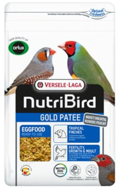 Versele-Laga NutriBird Gold Patee Exoten | 1 kg | Gebrauchsfertiges Eifutter für exotische Ziervögel | Mit 100% natürlichem Honig angefeuchtet | Mit Vitaminen & Mineralstoffen