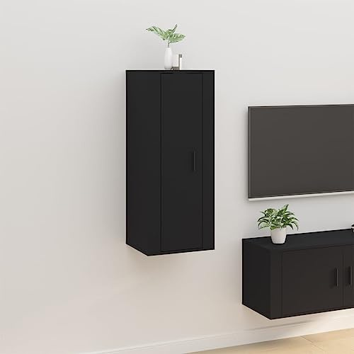LLEZKBR Meuble TV mural noir 40 x 34,5 x 100 cm