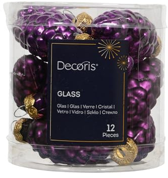 Kaemingk Christbaumschmuck Zapfen Glas 6cm x 12 Stück Christbaumkugeln Weihnachtsbaumkugeln für Weihnachten - Christbaumschmuck & Weihnachtsbaumschmuck - Feige