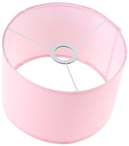 OFFIGAM Pantalla de Lámpara de Tela Rosa para Lámpara de Mesa Diámetro 30 CM Altura 20 CM Pantalla de Lino Decorativa para Sala de Estar y Dormitorio Accesorio de Iluminación Versátil