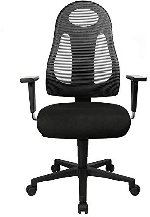 Topstar Free Art, ergonomischer Bürostuhl, Schreibtischstuhl, inkl. höhenverstellbarer Armlehnen, Stoff, Anthrazit/Schwarz, 61 x 65 x 127 cm