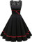 Bbonlinedress Robe de Soirée Cocktail Vintage Femme Années 50s 60s Style Audrey Hepburn pour Fête Mariage Bal Promo Baptême Gala Ligne A Pin Up Black XS