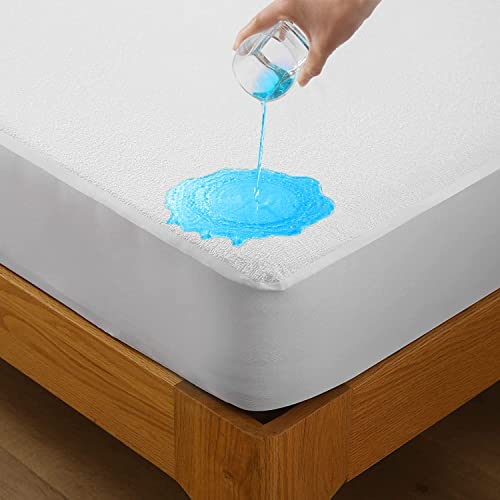 Bedecor Wasserdichter Matratzenschoner 180 x 200 cm, Baumwolle, Hygienische und atmungsaktive Matratzenauflage, Anti-Allergie