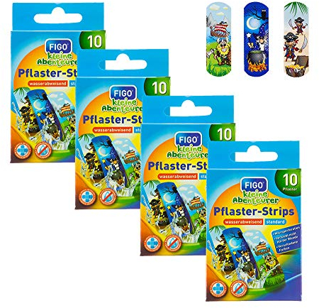 varivendo Notizblock + 40 Kunterbunte Figo Kinderpflaster Pflaster Kinder Wundpflaster Kunterbunt (b. 40x Kleine Abenteurer)