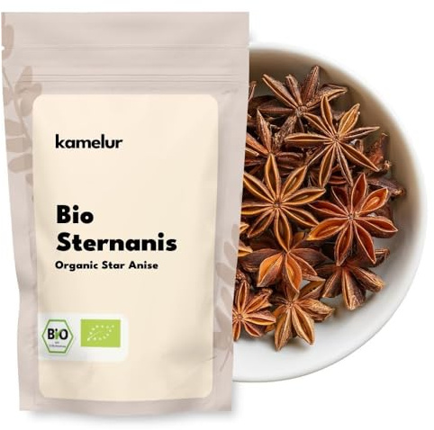 Kamelur 500g BIO Sternanis ganz - würzige und hochwertige BIO Anissterne, ohne Zusätze - Sternanis Kapseln