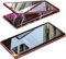 MOSSTAR Hülle für Samsung Galaxy S20 FE, Magnetische Adsorption Metallrahmen 360 Grad Full Body Handyhülle Vorne hinten Gehärtetes Glas Schutzhülle Einteiliges Ultra Dünn Flip Transparente Cover,Rot