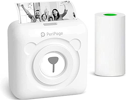 PeriPage Buyounger Mini Impresora de Fotos térmica Bluetooth Impresora sin Tinta portátil multifunción tamaño pequeño Negro y Blanco Impresora para DIY Fotos, Notas